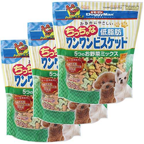 ドギーマン 犬用おやつ おなかにやさしいちっちゃな低脂肪ワンワンビスケット 野菜 450グラム (x...