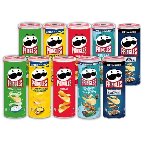 プリングルズ M缶 5種アソートセット (サワークリーム&amp;オニオン2本、うましお2本、Hi! CHE...