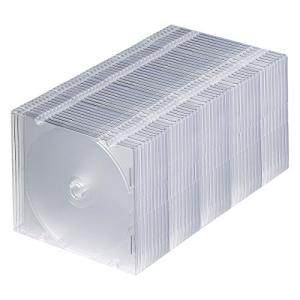 サンワサプライ スリムCD/DVD/BDケース 1枚収納×50枚セット 厚さ約5mm薄型タイプ クリア FCD-PU50C