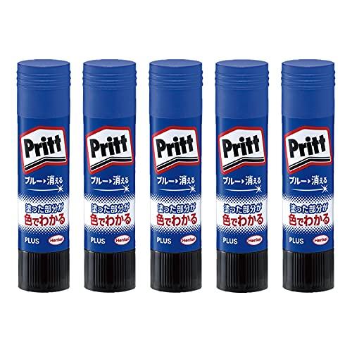 プラス スティックのり プリット のり カラープリット レギュラーサイズ 5本 29-722 ×5