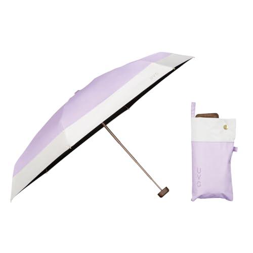 Wpc. 最強の日傘 UVO(ウーボ)折りたたみ傘／5段 切り継ぎ ラベンダー×オフ《遮光率＆UVカ...