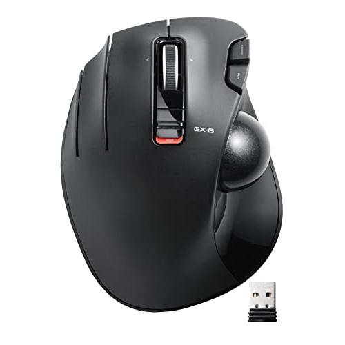 エレコム ワイヤレス トラックボールマウス EX-G 左手用 6ボタン チルトホイール（左右スクロー...