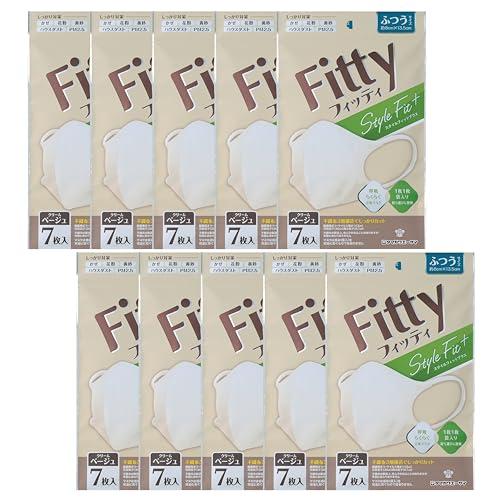 【まとめ買い】フィッティ スタイルフィットプラス 立体 クリームベージュ ふつう 7枚入 10個セッ...