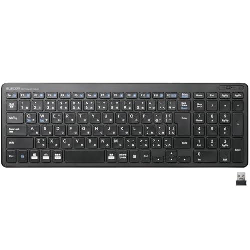 エレコム ワイヤレスキーボード コンパクト テンキー付 パンタグラフ式 薄型 ブラック TK-FDP...