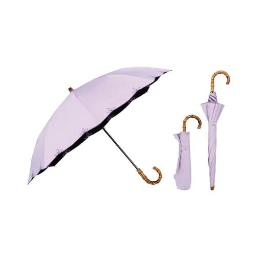 Wpc. 最強の日傘 UVO(ウーボ)折りたたみ傘／2段 刺繍スカラップ ラベンダー《遮光率＆UVカ...