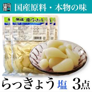 【奥宮崎産】漬物　塩らっきょう　3点　国産　自然食品　漬物　贈り物　オーガニック 完熟　宮崎産　免疫力　血液サラサラ　無添加　マクロビ