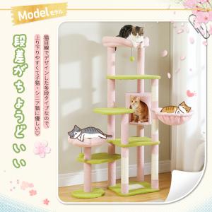 送料無料 キャットタワー サボテン スリム 多...の詳細画像1