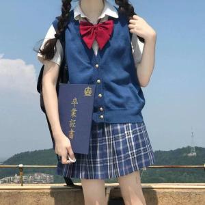 スクール 女子 スクール  ジレ 制服 無地 Vネック 秋 冬 レディース 高校 学生 中学 JK セーター春カーディガン｜nagaishop