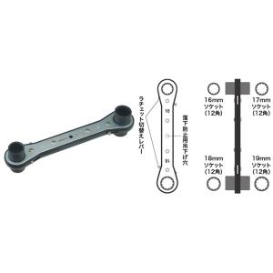 DR-1619 ジェフコム 両口ダブルソケットレンチ(ソケットサイズ16〜19mm)｜nagamono-taroto