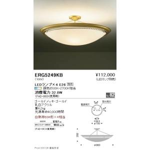 【6/5ポイント最大21％】ERG5249KB 遠藤照明 シーリング【ランプ別売】
