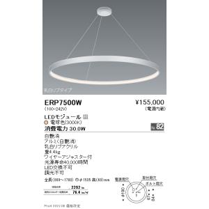 遠藤照明 ENDO LEDペンダント 直付タイプ 3000K 電球色 ERP7500W