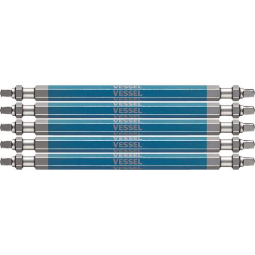 GS5P-44 ベッセル 剛彩ビット 5本組 (両頭スクエア) SQ3×110mm