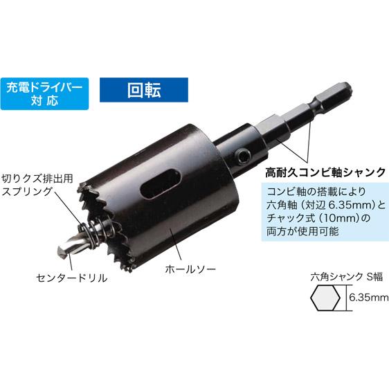 JH-53 ジェフコム 充電バイメタルホールソー(センタードリル付、サイズ53mm)