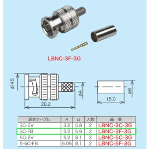 【5/12ポイント最大17％】LBNC-3F-3G ジェフコム BNC型ストレートプラグ 高周波・圧着タイプ｜nagamono-taroto