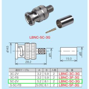 LBNC-5C-3G ジェフコム BNC型ストレートプラグ 高周波・圧着タイプ｜nagamono-taroto