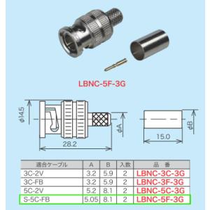 LBNC-5F-3G ジェフコム BNC型ストレートプラグ 高周波・圧着タイプ｜nagamono-taroto