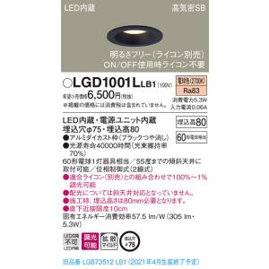 ダウンライト LGD1001LLB1　panasonicダウンライト Panasonic（パナソニック） LGD1001L LB1 ダウンライト 60形 拡散 電球