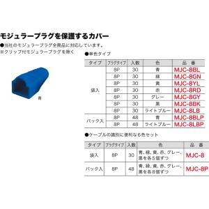 MJC-8BL ジェフコム モジュラープラグカバー(袋入り30個、青)｜nagamono-taroto