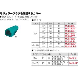 MJC-8GN ジェフコム モジュラープラグカバー(袋入り30個、緑)｜nagamono-taroto