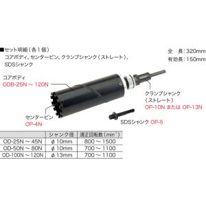 OD-110N ジェフコム ワンタッチダイヤモンドコア(フルセット、サイズφ110mm)｜nagamono-taroto