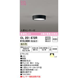 OL251780R オーデリック 人感センサー付LED小型シーリングライト 昼