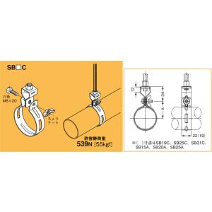 SB25C ネグロス 吊り金具 吊りバンド(電線管用、10個入)