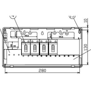 MAG35162 テンパール工業 住宅用分電盤(扉付、露出・半埋込形、16+2