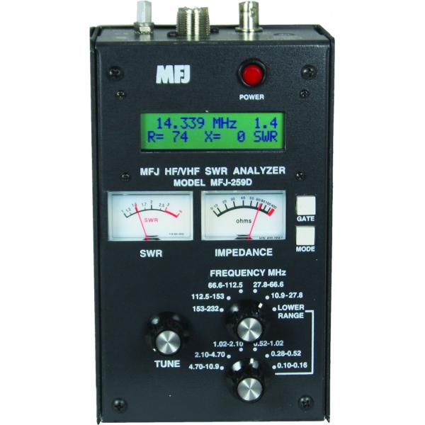 MFJ-259D 0.53〜230MHz SWRアナライザー HF/VHFアンテナ、高周波機器及回路...
