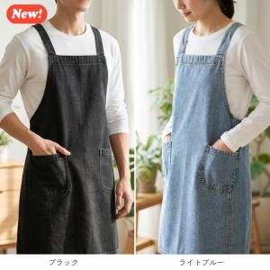 エプロン おしゃれ かぶるだけ デニムエプロン...の詳細画像2