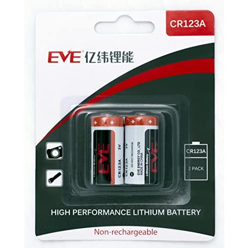 EVE Energy CR123A 3V リチウム電池 2個入りパッケージ カメラ 懐中電灯 IoT...