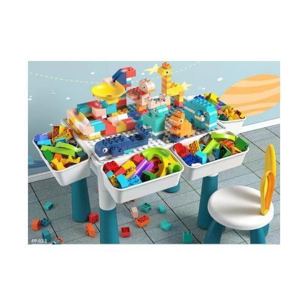 知育デスク ブロック おもちゃ 知育 デスク 椅子 セット 塗り絵 水遊び お絵描き 収納 ブロック...