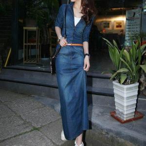 デニム マキシ ワンピースの商品一覧 通販 Yahoo ショッピング