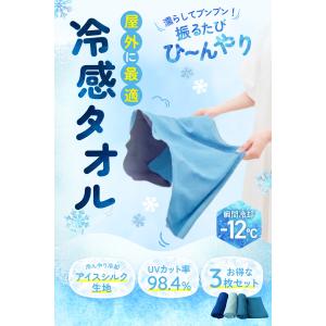 【アイスシルク冷感タオル3枚入】 冷感タオル ...の詳細画像2