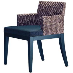 ダイニング チェア 高品質 ウォーターヒヤシンス 椅子 食卓 イス アジアン家具 肘掛 付き 布地 ...