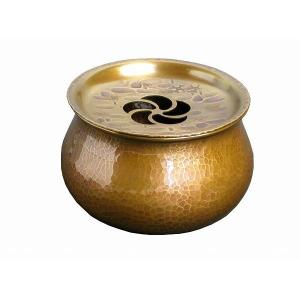 茶道具 建水 唐銅 唐金 エフゴ型 餌畚型 般若勘溪作 約570g