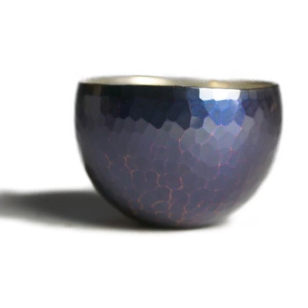 ぐい呑み 銅器 藍古色 深丸形 鎚起工房 清雅堂 酒器 鍛金 打ち出し 日本酒 錫 おしゃれ プレゼ...