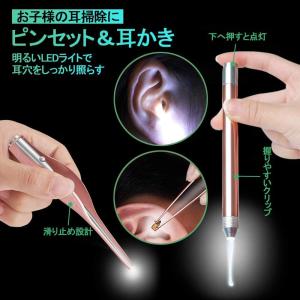 耳かき 子供 光る ピンセット LED ライト 耳掃除 耳掻き 耳そうじ 大人 極細 便利 照らす 見える 高齢者 介護 幼児 幼稚園 プレゼント