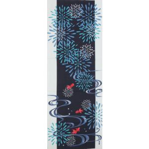 濱文様 絵てぬぐい 納涼花火 メール便 捺染 手拭 手ぬぐい 夏 花火 打ち上げ花火
