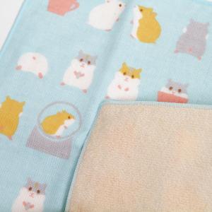 濱文様 和たおるセミウォッシュ I LOVE ハムスター メール便 ハンドタオル タオルハンカチ セミウオッシュ
