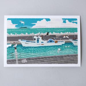 夏 たびねこ ポストカード 夏の堤防 (c)もりとしのり PPA-288s メール便 ねこ 猫 ネコ