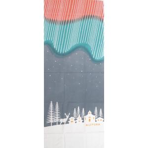 にじゆら てぬぐい オーロラが美しい夜 - Finland - ピンク メール便 冬 オーロラ フィ...