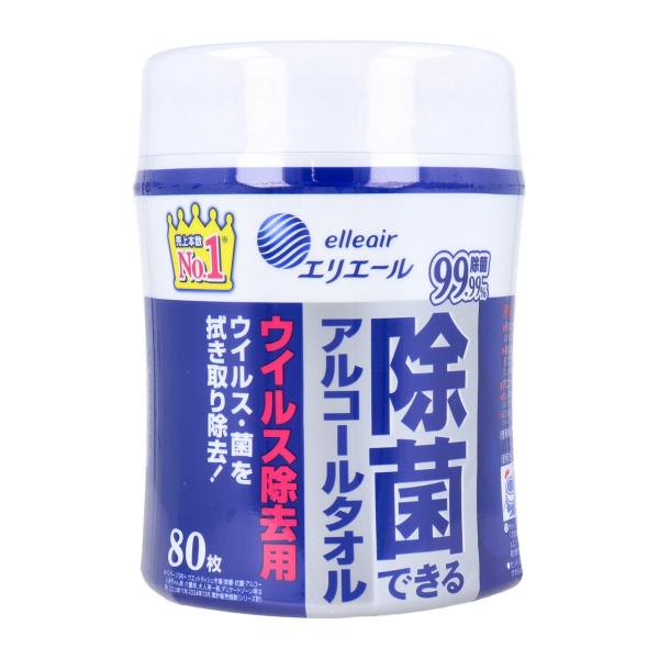 エリエール 除菌できるアルコールタオル ウイルス除去用 本体 80枚入りＸ6本 爆買