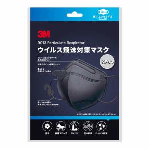 スリーエム ウイルス飛沫対策マスク KF94BK3 ふつうサイズ 大人用 ブラック 3枚入りＸ5パック｜nagomishop