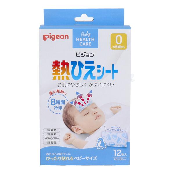 ピジョン 熱ひえシート 無香料 無着色 弱酸性 ペンギン柄入り 2枚X6パック 12枚入り X10箱...