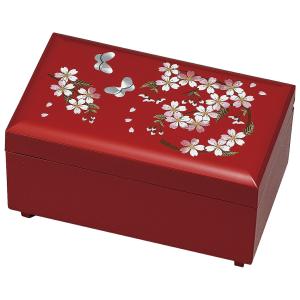 ジュエリーボックス 小箱 螺鈿の宝石箱 梅に樫鳥（かしどり） 漆器