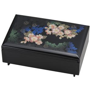 角宝石箱 吉祥鶴 黒 オルゴール付 ( 初任給 プレゼント 母の日