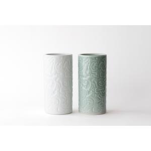 投げ入れ 花瓶 唐草 選べる2色 8寸 陶器 ...の詳細画像1