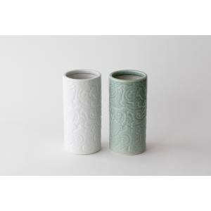投げ入れ 花瓶 唐草 選べる2色 8寸 陶器 ...の詳細画像2