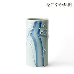 投げ入れ 花瓶 一珍梅 8寸 陶器 シンプル 24.5センチ 伝統的 花立 お供え 墓参り 国産 仏壇 仏具｜nagoyaka