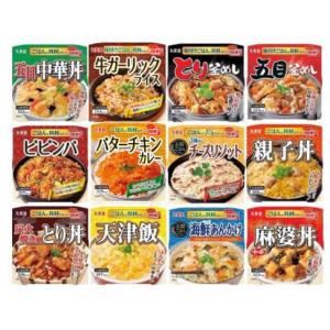 丸美屋 レンジで簡単!ごはん付きシリーズ 12食アソート 五目中華丼、とり釜めし、 五目釜めし、牛ガーリックライス、ビビンバ、バターチキンカレー、チーズリゾ